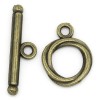 PS1103046 PAX 20 sets fermoirs T toggle TORSADE metal couleur BRONZE 