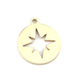 Pendentifs Breloques Médaillons Étoile 10mm – Acier Inoxydable 304