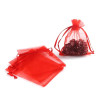 PS110221711 PAX 20 pochettes organza Rouge  8 par 10 cm pour bijoux, dragés
