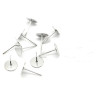 Boucle d'oreille clou puce FORME PLATEAU LISSE 8mm Argent Platine