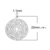 Estampes pendentif filigrane Mandala 22 mm Acier Inoxydable couleur Argent Platine