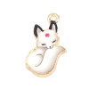 Pendentifs breloques Petit Renard Emaillé 19 mm métal Doré