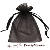 Pochettes organza Noires 5 par 7 cm pour bijoux, dragés