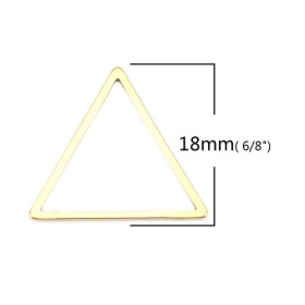 PS110201140 PAX 5 Pendentifs Connecteurs Triangle 18 mm Doré en Acier Inoxydable 304 pour bijoux raffinés