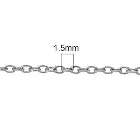 Chaine maille  très fine 1.5 par 1 mm, Acier Inoxydable 304