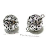 Lot de 2 connecteurs perle style Cage Fleuri 24 mm métal couleur Argent Platine P18412