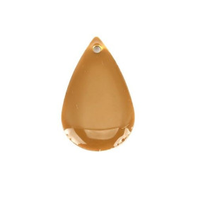 PS110238353 PAX 5 sequins médaillons émaillés biface GOUTTE 21 par 13mm Cuivre coloris Cappucino base doré