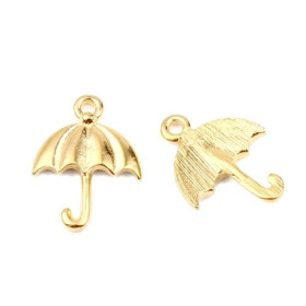 Pendentifs breloque Parapluie 19mm metal couleur Doré