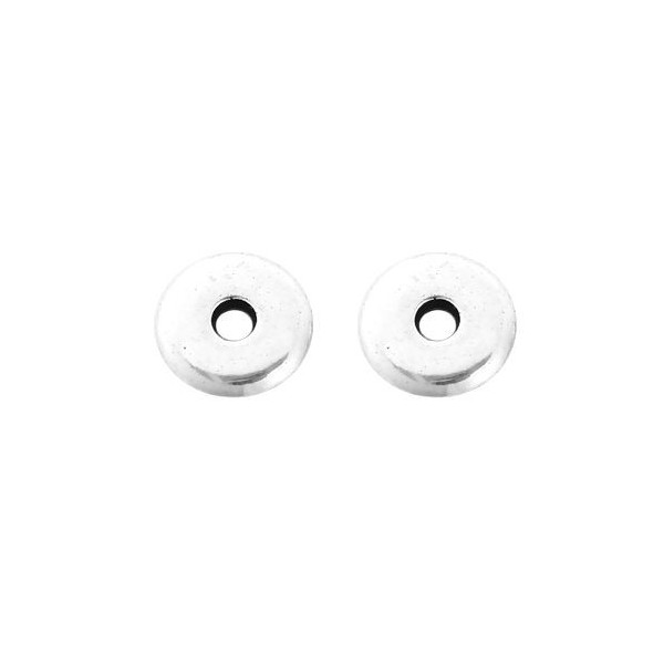 PS110101229 PAX 50 pendentifs perles intercalaires Rondelles 10 mm métal coloris Argent Platine