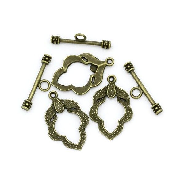 PS1128513 PAX 25 set fermoirs T toggle FEUILLE metal couleur BRONZE 