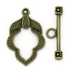 fermoirs T toggle motif feuille