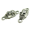 Pendentifs connecteurs Crane métal couleur Argent Antique