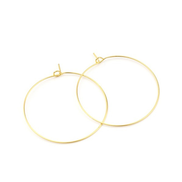 Boucles d'oreille Créoles Tige 40mm, metal finition Doré