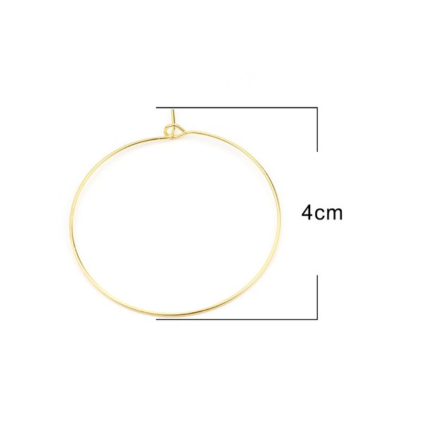 Boucles d'oreille Créoles Tige 40mm, metal finition Doré