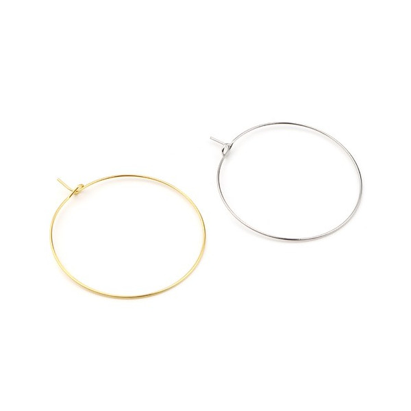 Boucles d'oreille Créoles Tige 40mm, metal finition Doré