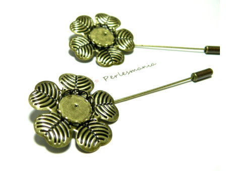 broches fibule retro pour cabochons métal coloris Bronze