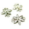 connecteurs fleurs striées métal coloris Argent Antique