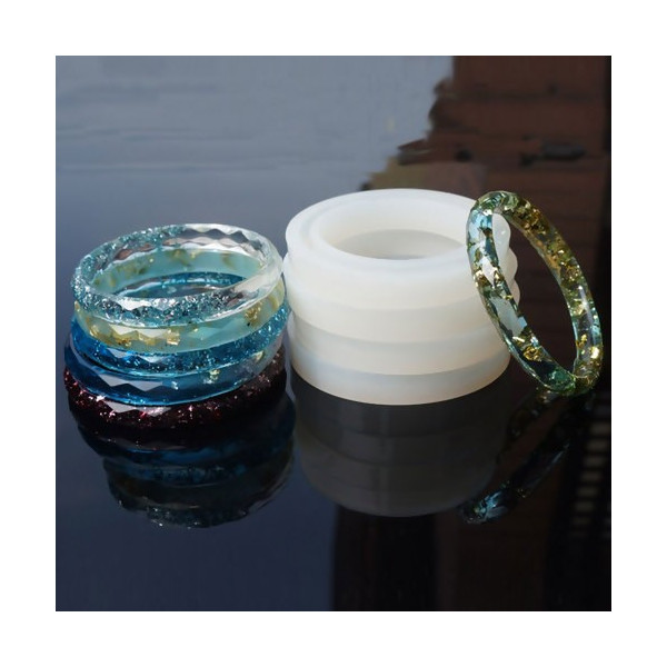 S1100865371 Moule en Silicone Bracelet Facetté 7.9cm utilisation Fimo Resine