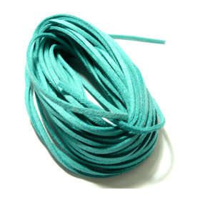 Cordon en suédine Bleu petrole 3mm aspect daim