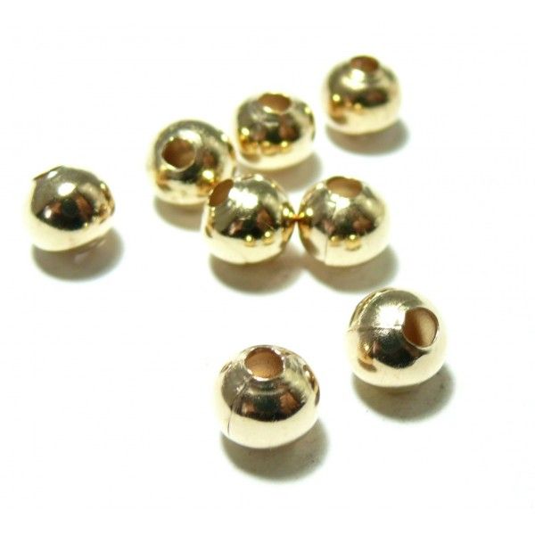 Perles intercalaires passants 4 mm couleur Or Clair
