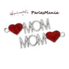 1 breloque pendentif  MOM 44mm paillette rouge , DIY 