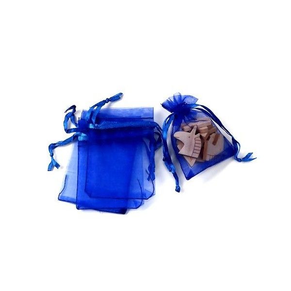 PS110109400 PAX 20 pochettes organza Bleu Electrique 5 par 7 cm pour bijoux, dragés