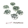 Pendentifs, breloque ARBRE dans Cercle, couleur Argent Antique