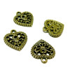 10 pendentifs coeur picots travailés Bronze P13164 breloques pour bijoux