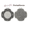 Supports de de pendentif ARTY 20mm, metal coloris ARGENT ANTIQUE