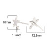 Boucles d’Oreilles Puce Étoile avec Attache – Métal Argent Platine