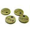 P123976 Lot de 40 pendentifs medaillon love métal coloris Bronze