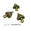 10 pendentif breloques Grands champignons  2W6214 BRONZE 