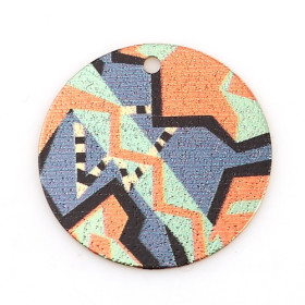 pendentifs breloques stardust Ronde 20mm Géométrique Cuivre Coloris Doré