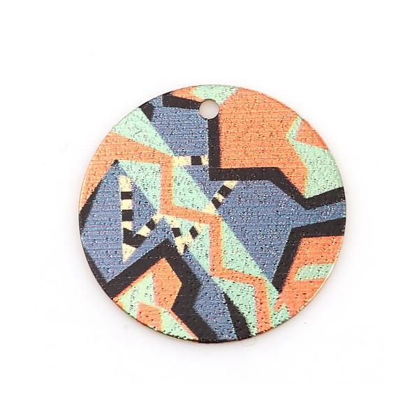 pendentifs breloques stardust Ronde 20mm Géométrique Cuivre Coloris Doré