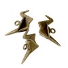 PS1180924  PAX 10 pendentifs, breloque Oiseau Grue Imperiale Origami métal coloris BRONZE 