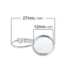 S1161871 PAX: 30 supports Boucles d'oreille dormeuse cuivre coloris ARGENT VIF 12mm 