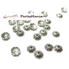 PAX 200 calottes coupelles embouts FLEURS COQUILLE 6mm metal ARGENT VIEILLI ref 43
