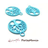 Lot de 5 medaillons arbre metal couleur BLEU BIFACE 20mm ref 79