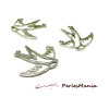 Lot de 20 pendentifs connecteur Oiseau métal coloris Argent Antique P608  fournitures pour création de bijoux