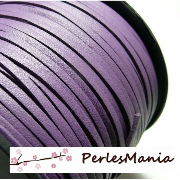 2m de cordon en suédine aspect cuir Violet PG001512 qualité 