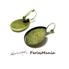 Boucles d'oreille Dormeuse Plateau Goutte 13 par 18mm Laiton coloris Bronze
