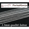 2m CHAINE  A BILLES  BOULES ARGENT PLATINE 1.5mm H16Y qualité laiton, DIY