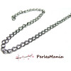 2 mètres  PDK0.7  Chaine maille GUN METAL   6 par 3mm, DIY 