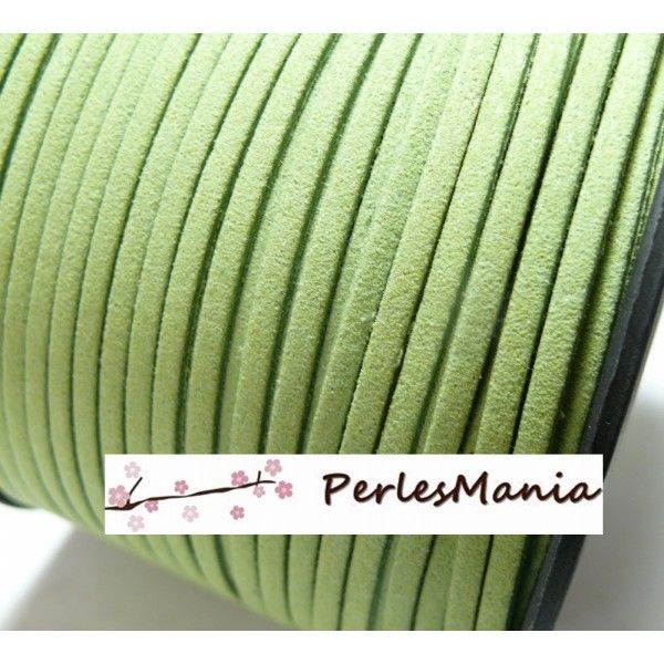 10m de cordon en suédine aspect daim  vert pistache PG0135 qualité 