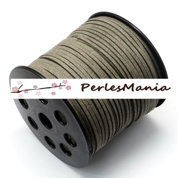 cordon en suédine Vert de gris 3mm