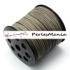 cordon en suédine Vert de gris 3mm