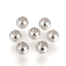 REF 130702144718 PAX: 20 perles Intercalaire 6 par 4,5mm ACIER INOXYDABLE 