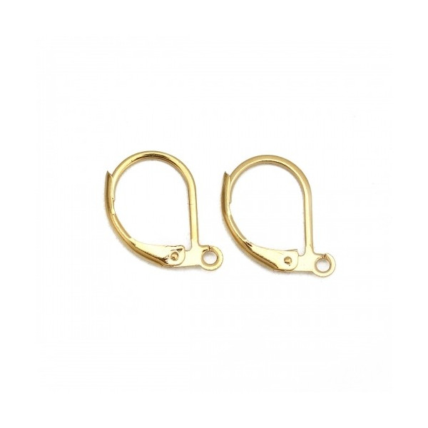 Boucles d'oreilles dormeuses avec attache en acier inoxydable 16mm couleur Or Doré