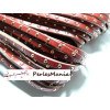 de cordon SIMILI CUIR CLOUTE ROUGE 5 par 3MM