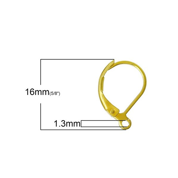 PS1159875 PAX 20 Boucle d'oreille dormeuses simple Cuivre couleur Doré